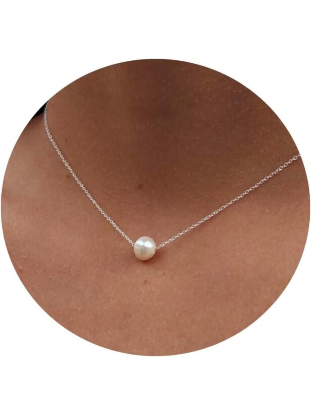Elegant Dainty Pearl Choker Necklace - 14K Gold/Silver Plated, Tiny Drop Pendant